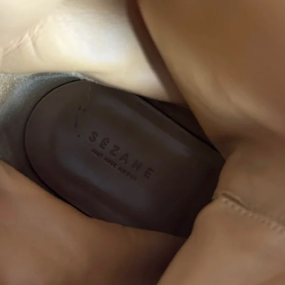 Sezane Studded Suede Leather Boots Size 40 French or US 9 Black Ankle Heeled Low - Picture 10 of 13